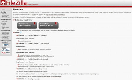 Site officiel FileZilla Server